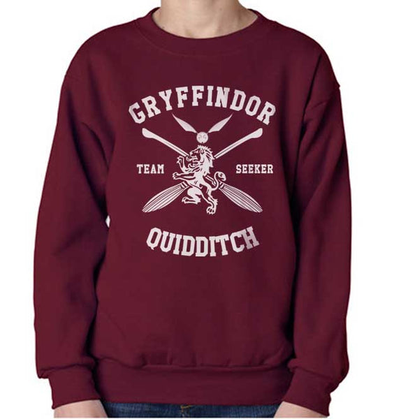 Gryffindor Quidditch Team Seeker White Ink Sweatshirt