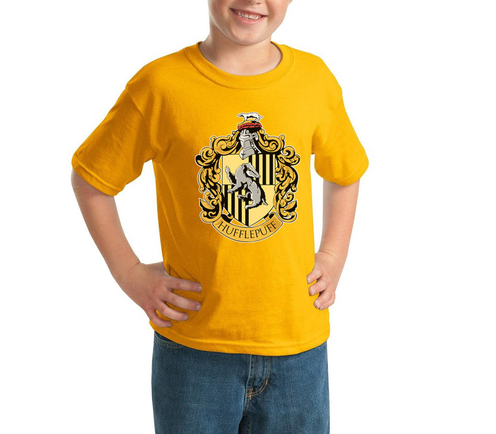 Hufflepuff Crest 1 Youth Short Sleeve T Shirt Geeks Pride