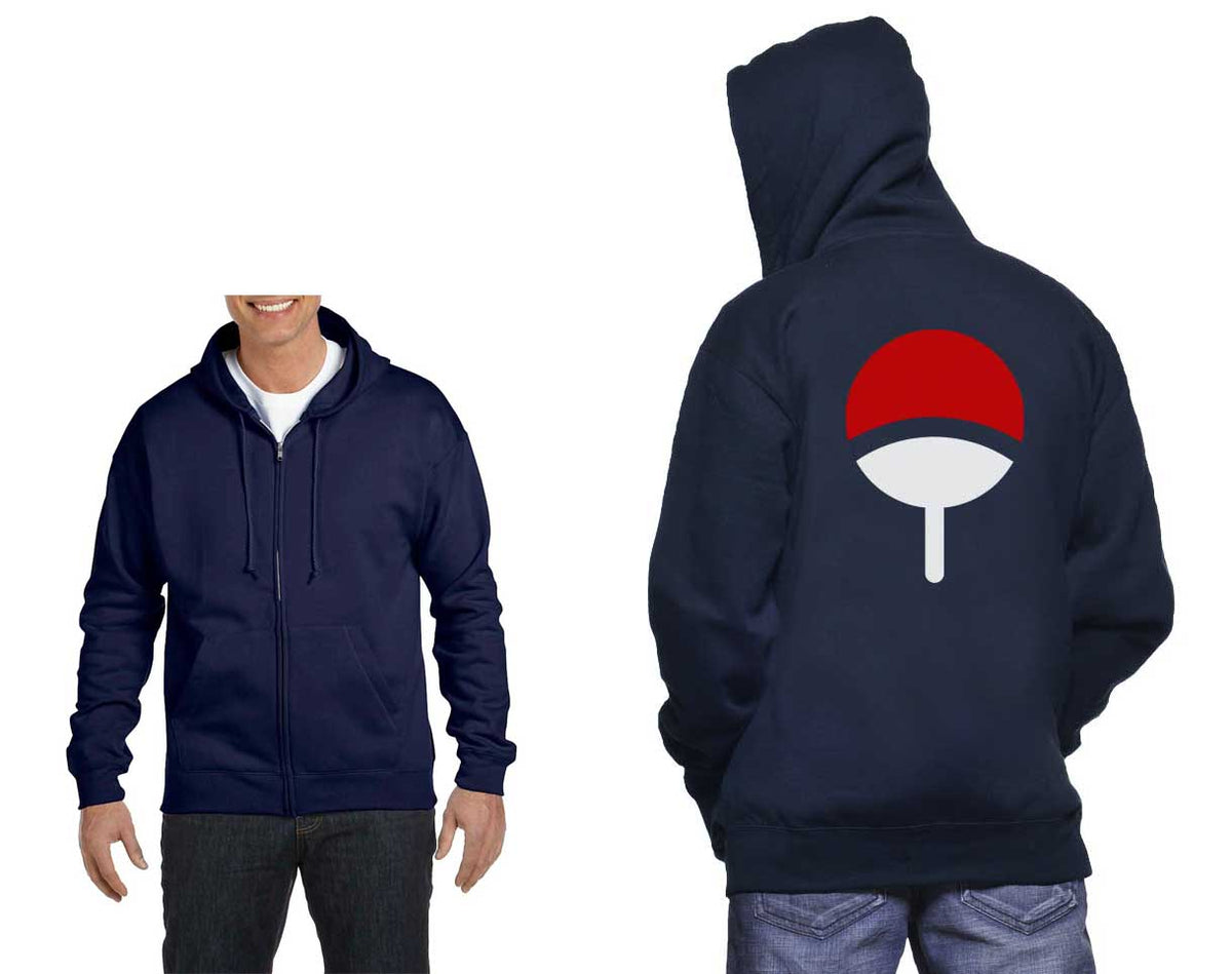 Uchiha Clan symbol back only Unisex Zip Up Hoodie – Geeks Pride