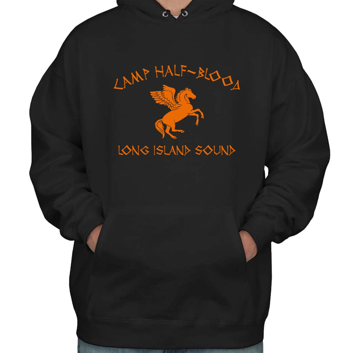 Half black sales half orange hoodie