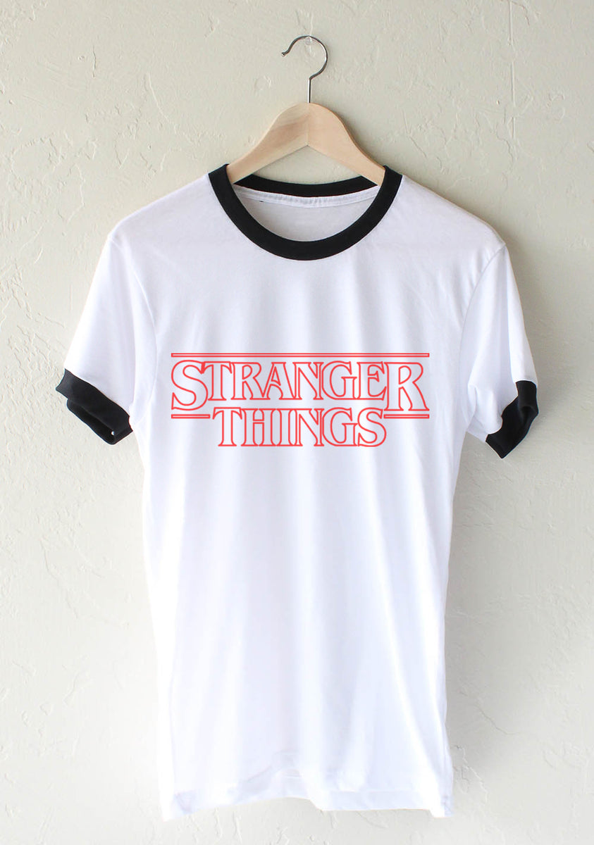 stranger things red and white t shirt