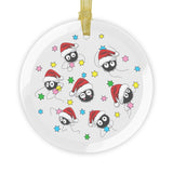Soot Sprites Santa Cristmass Glass Ornaments