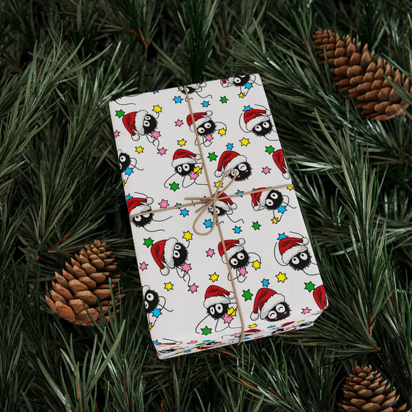 Soot Sprites Santa Christmas Wrapping Paper Studio Ghibli
