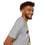 Anime Duo Graphic T-Shirt — Pink & Yellow Cyberpunk