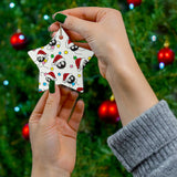 Cute Santa Soot Sprite Ceramic Star Ornament — Holiday Decor & Gift