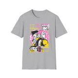 Anime Duo Graphic T-Shirt — Pink & Yellow Cyberpunk
