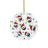 Cute Santa Soot Sprite Ceramic Star Ornament — Holiday Decor & Gift