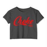 Choke Me Red Women's Crop Top / T-shirt