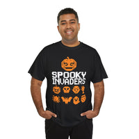 Spooky Invaders Tee, Halloween Shirt, Gamer T-Shirt, Unisex Graphic Tee, Retro Gaming Apparel