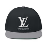 Lord Voldemort White Stitch Embroidered Flat Bill Cap Snapback