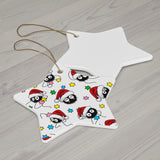 Cute Santa Soot Sprite Ceramic Star Ornament — Holiday Decor & Gift