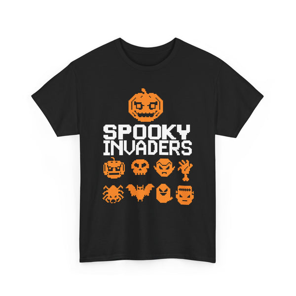 Spooky Invaders Tee, Halloween Shirt, Gamer T-Shirt, Unisex Graphic Tee, Retro Gaming Apparel