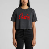 Choke Me Red Women's Stone Wash Heavy Crop