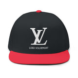 Lord Voldemort White Stitch Embroidered Flat Bill Cap Snapback