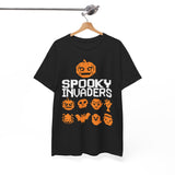 Spooky Invaders Tee, Halloween Shirt, Gamer T-Shirt, Unisex Graphic Tee, Retro Gaming Apparel