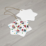 Cute Santa Soot Sprite Ceramic Star Ornament — Holiday Decor & Gift