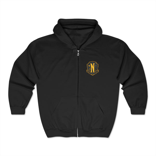 Nevermore Crest Embroidered Unisex Heavy Blend™ Full Zip Hooded Sweatshirt