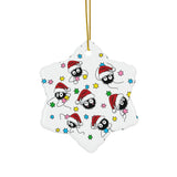Cute Santa Soot Sprite Ceramic Star Ornament — Holiday Decor & Gift