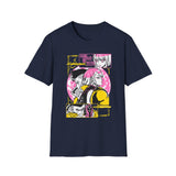 Anime Duo Graphic T-Shirt — Pink & Yellow Cyberpunk