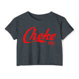 Choke Me Red Women's Crop Top / T-shirt