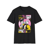 Anime Duo Graphic T-Shirt — Pink & Yellow Cyberpunk