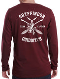 Gryffindor Quidditch Team Captain Front and back White ink Men Long sleeve t-shirt