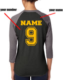 Customize - Hufflepuff Quidditch Team Chaser Unisex Baseball Raglan 3/4 Sleeve Tri-Blend