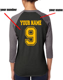 Customize - Hufflepuff Quidditch Team Chaser Unisex Baseball Raglan 3/4 Sleeve Tri-Blend