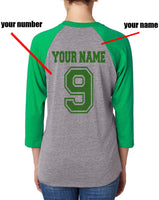 Customize - Slytherin Team Captain Unisex Baseball Raglan 3/4 Sleeve Tri-Blend