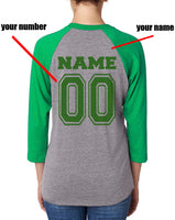 Customize - Slytherin Team Captain Unisex Baseball Raglan 3/4 Sleeve Tri-Blend