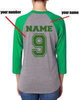 Customize - Slytherin Team Captain Unisex Baseball Raglan 3/4 Sleeve Tri-Blend