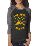 Customize - Hufflepuff Quidditch Team Captain Unisex Baseball Raglan 3/4 Sleeve Tri-Blend