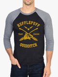 Customize - Hufflepuff Quidditch Team Chaser Unisex Baseball Raglan 3/4 Sleeve Tri-Blend