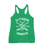 Slytherin Quidditch Team Beater Women Tri-Blend Racerback Tank