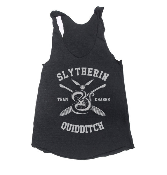 Slytherin Quidditch Team Chaser Women Tri-Blend Racerback Tank