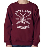 Gryffindor Quidditch Team Keeper White Ink Sweatshirt