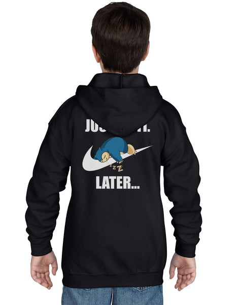 Just Do It Later Snorlax on Back Youth / Kid Hoodie