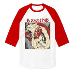 Mononoke Hime 3/4 sleeve raglan shirt
