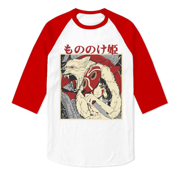 Mononoke Hime 3/4 sleeve raglan shirt