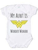 My Aunt Is Wonder Woman Baby Jersey One Piece Onesie