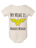 My Mimi Is Wonder Woman Baby Jersey One Piece Onesie