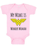 My Mimi Is Wonder Woman Baby Jersey One Piece Onesie