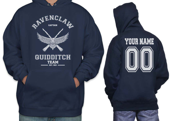 Customize - Ravenclaw Quidditch Team Captain White Ink Old Design Pullover Hoodie