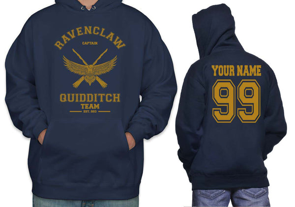 Customize - Ravenclaw Quidditch Team Captain Yellow Ink Old Design Pullover Hoodie