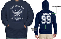 Customize - Ravenclaw Quidditch Team Keeper White Ink Old Design Pullover Hoodie