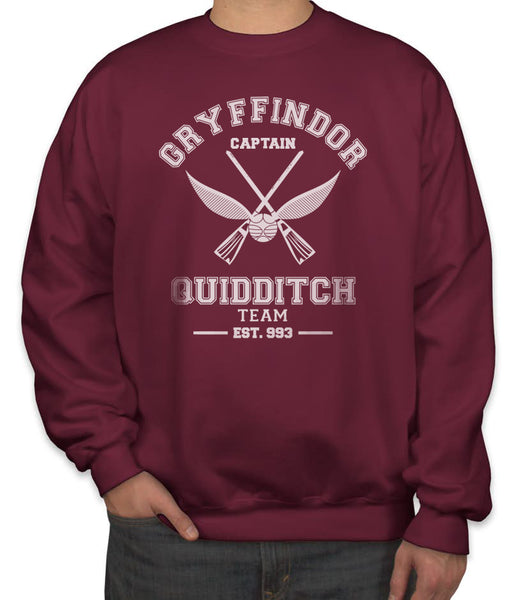 Gryffindor Quidditch Team Captain Old Design White Ink Sweatshirt