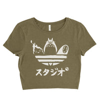 Studio Ghibli stripes Women’s Crop Tee / Crop Top