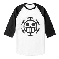 Trafalgar Law BW 3/4 sleeve raglan shirt