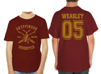 Weasley 05 Gryffindor Quidditch Team Beater Youth Short Sleeve T-Shirt