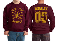Weasley 05 Gryffindor Quidditch Team Beater Youth / Kid Sweatshirt